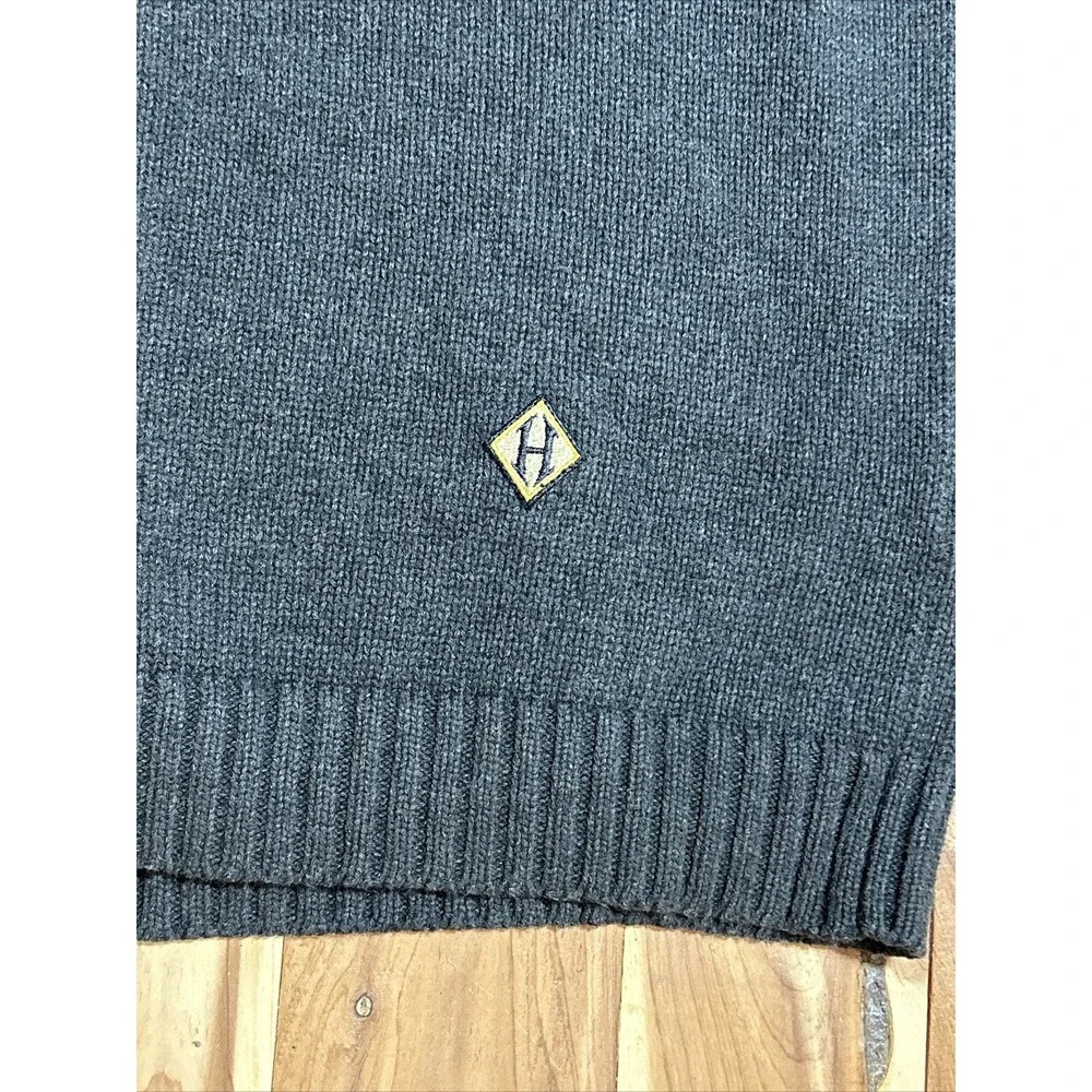 Tommy Hilfiger Mens Grey Pullover W/ Blue Str V Neck Sweater Vest - Size XL EUC - Picture 4 of 7